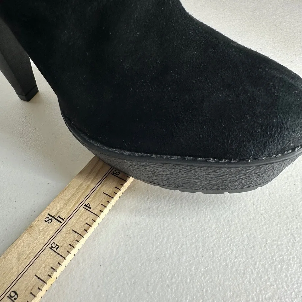 Pour‎ La Victoire Black Suede Platform Ankle Boots Size 10 Made in Brazil